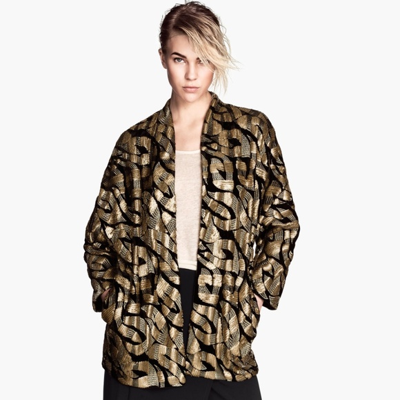 H&M Sequined Embroidered Metallic Cardigan Jacket - Picture 1 of 5